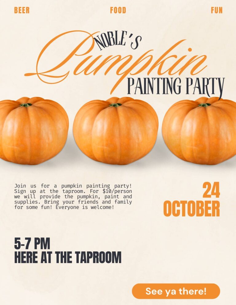 Pumpkin painting party at Noble Stein